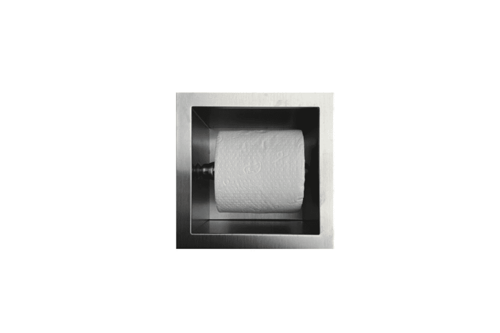 Rolhouder voor toiletpapier in inox, moderne wandmontage, badkameraccessoire, duurzaam en stijlvol design.