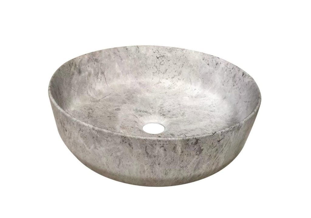 Antiek stenen wasbak, ronde natuurstenen wastafel voor badkamer, modern design, duurzaam en slijtvast.